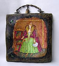 Alter Ego - oak, bronze, primer, color glass, mixed technique