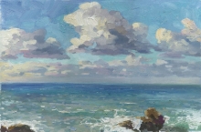 April. Black Sea In The Morning - oil, canvas