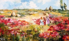 Happy Childhood - oil,canvas