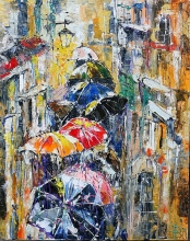 Colorful Rain - oil, canvas