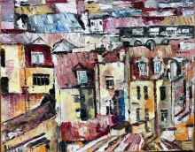 Roofs Of Saint-Petersburg - oil, canvas