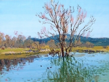 Crimea. Pond In Belogorsk - gouache