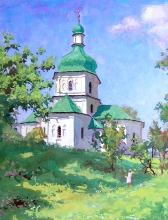 Summer. Noon At Sednevo - gouache, tempera