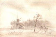 Winter - paper, watercolors