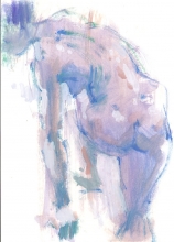 Bent Over - paper, gouache