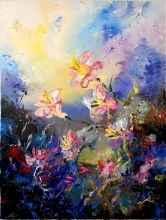 First Rays Of The Sun - oil, canvas, palette knife