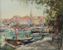 Budva Pier - oil, canvas
