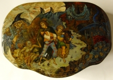 The Lord Of The Rings - a box: papier-mache, egg tempera, gold leaf, lacquer