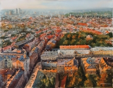 Vilnius - watercolors, paper