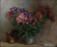 Phloxes - oil, canvas, cardboard