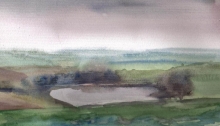 Lake - watercolor, paper