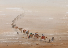 Caravan In Desert - paper Arches, watercolor Lukas