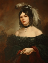 Lady In Black - oil, canvas