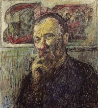 Self Portrait - colored pencil, pen, paper