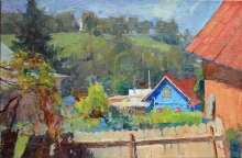 Blue Terem - oil, cardboard