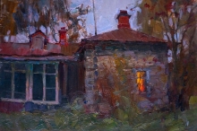 Old House - oil, cardboard