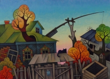 Black Cat - oil, canvas