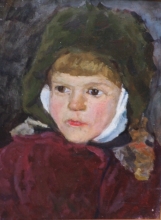 Girl In Red - oil, canavs