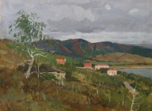 In The Urals - oil, cardboard