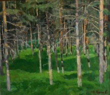 Pine Forest - oil, fireboard