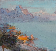 Evening In Laspi - oil, cardboard