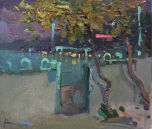 Batos Yard - oil, canvas on cardboard