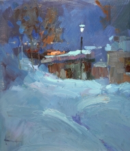 Winter Night - oil, canvas