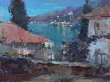 Night Gurzuf - oil, canvas on cardboard