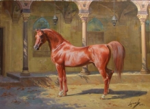 In the Courtyard Of The Palace Of Bel-Sukheimi - oil, canvas