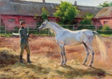 Arab Stallion - oil, canvas
