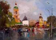 Novospassky Male Monastery - oil, canvas