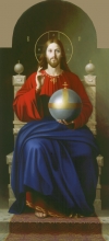 Savior On The Throne - oil, canvas