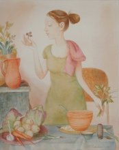 Veggie Lover - watercolors, paper