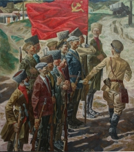 Militiamen - oil, canvas