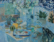 Still Life With Birds - oil, canvas