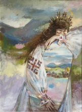 A Picture From The Top Ofg The Mountain - oill, canvas