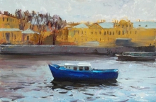Blue Boat - oil on panel