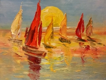 Regatta - oil, canvas